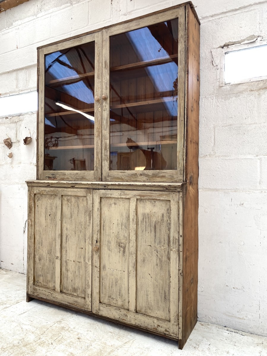 Painted Pine Glazed Cupboard