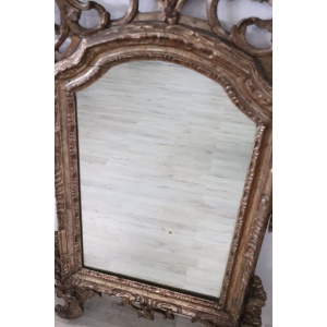 Antique Carved and Gilded Wood Wall Mirror