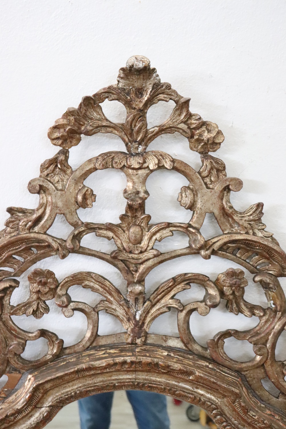 Antique Carved and Gilded Wood Wall Mirror