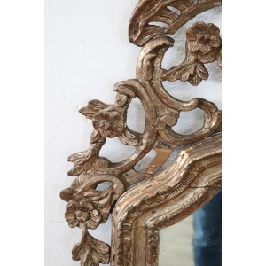 Antique Carved and Gilded Wood Wall Mirror
