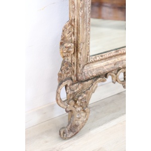 Antique Carved and Gilded Wood Wall Mirror