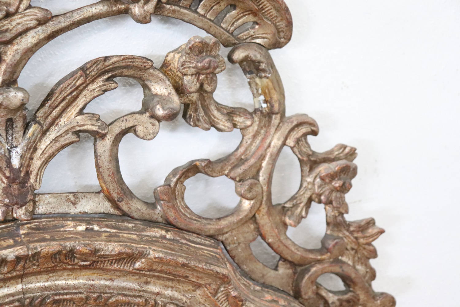 Antique Carved and Gilded Wood Wall Mirror