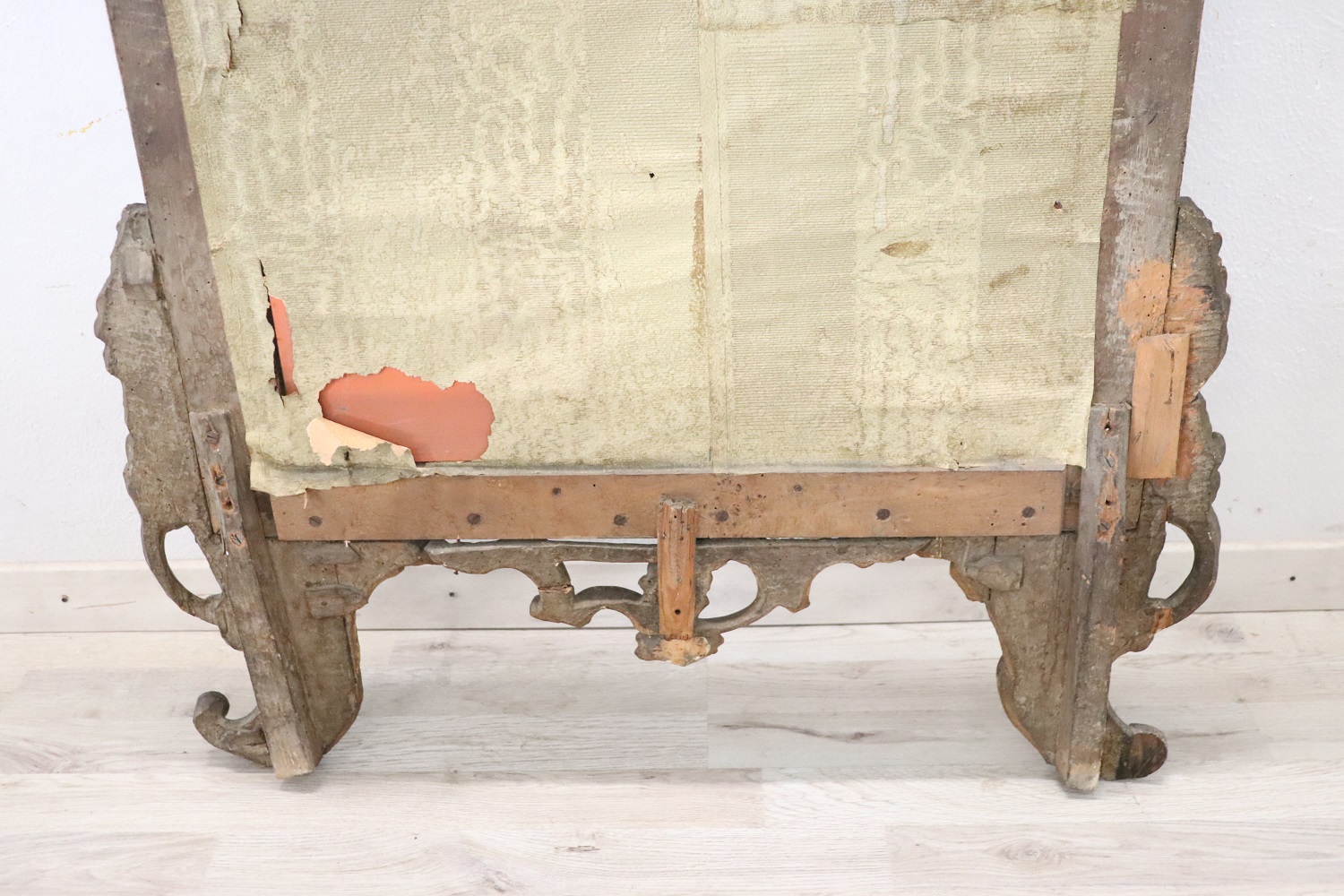 Antique Carved and Gilded Wood Wall Mirror