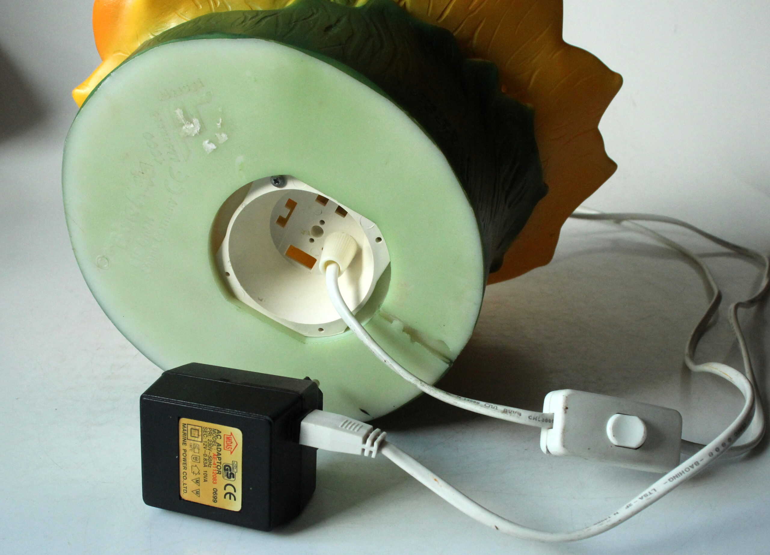 Design Table Lamp, Bedside Lamp, Made of Plastic and Metal, Marked
