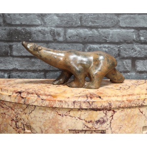 Bronze Polar Bear Sculpture By Pierre Chenet