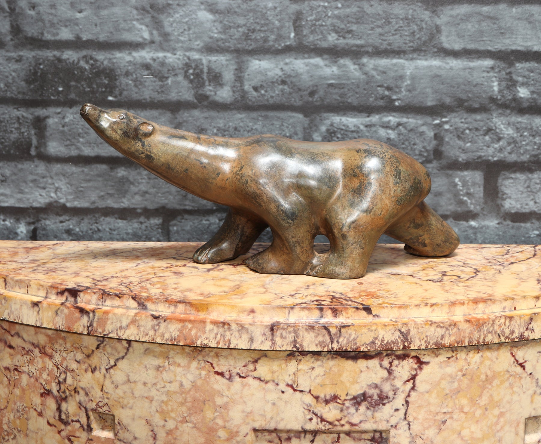 Bronze Polar Bear Sculpture By Pierre Chenet