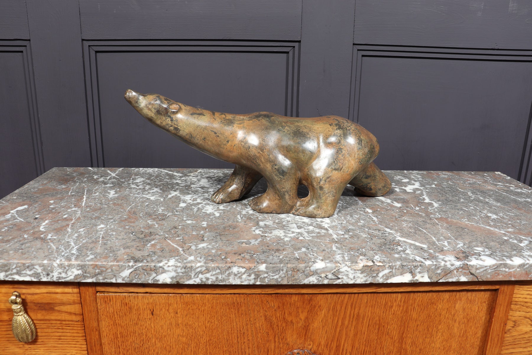 Bronze Polar Bear Sculpture By Pierre Chenet
