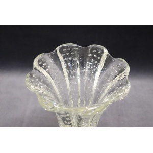 Mid-Century Murano Art Glass Transparent Vase