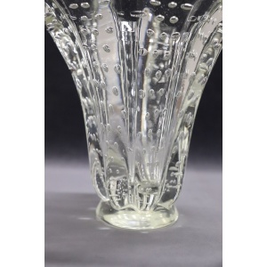 Mid-Century Murano Art Glass Transparent Vase