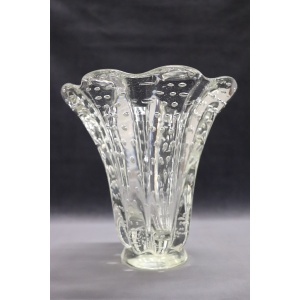 Mid-Century Murano Art Glass Transparent Vase