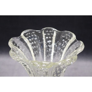 Mid-Century Murano Art Glass Transparent Vase