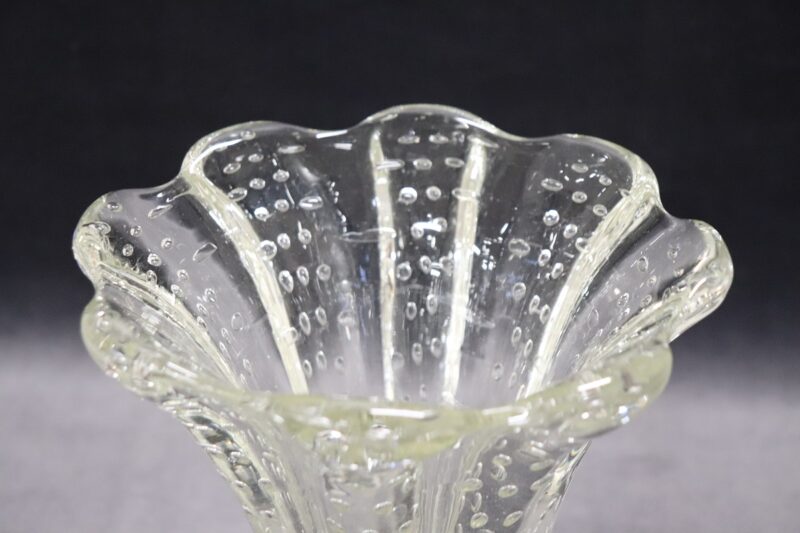 Mid-Century Murano Art Glass Transparent Vase