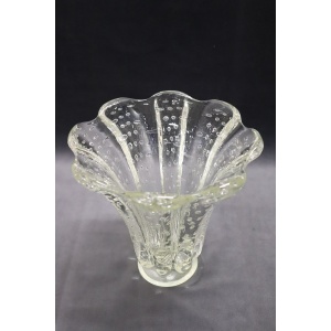 Mid-Century Murano Art Glass Transparent Vase
