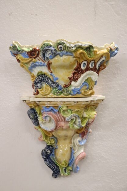 Italian Majolica Wall Vases, Late 19th Century, Set of 2 - Image 2