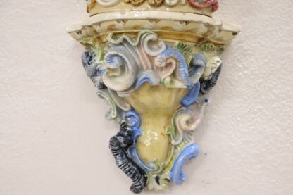 Italian Majolica Wall Vases, Late 19th Century, Set of 2 - Image 7