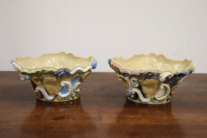 Italian Majolica Wall Vases, Late 19th Century, Set of 2 - Image 17