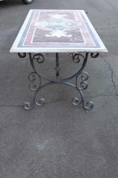 Garden Table in Iron with Marble Top - Image 2