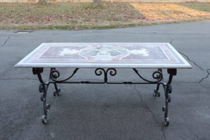 Garden Table in Iron with Marble Top - Image 3