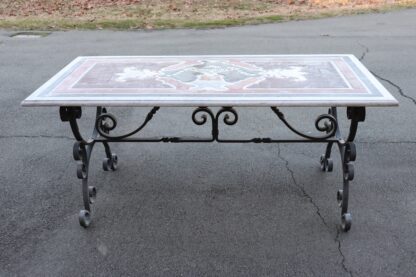 Garden Table in Iron with Marble Top - Image 4