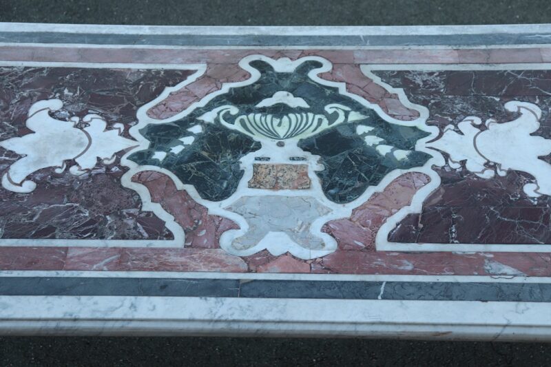 Garden Table in Iron with Marble Top