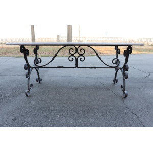 Garden Table in Iron with Marble Top