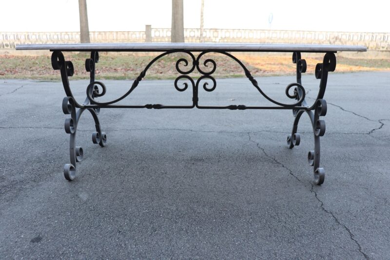 Garden Table in Iron with Marble Top