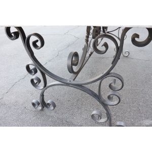 Garden Table in Iron with Marble Top
