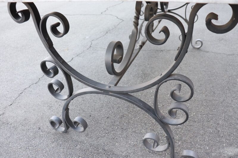 Garden Table in Iron with Marble Top