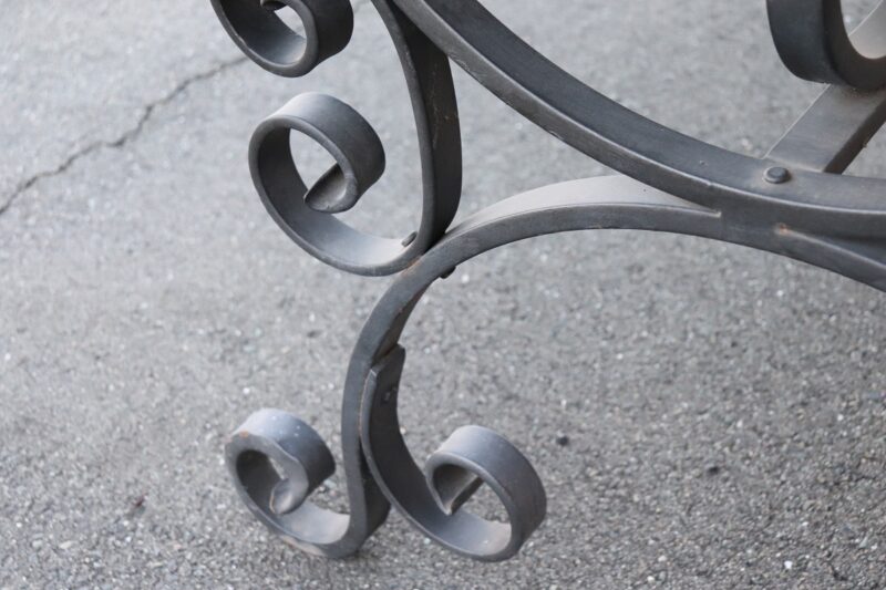Garden Table in Iron with Marble Top