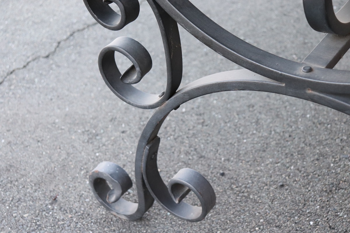 Garden Table in Iron with Marble Top