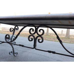 Garden Table in Iron with Marble Top