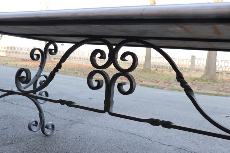 Garden Table in Iron with Marble Top