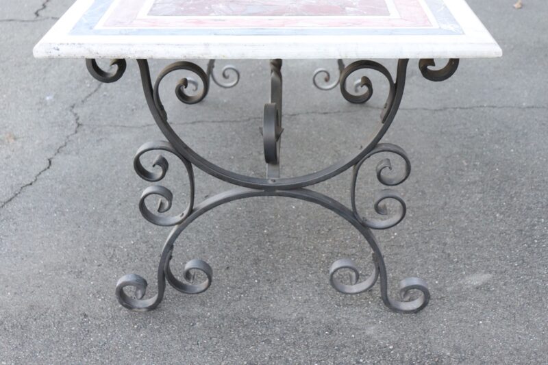 Garden Table in Iron with Marble Top