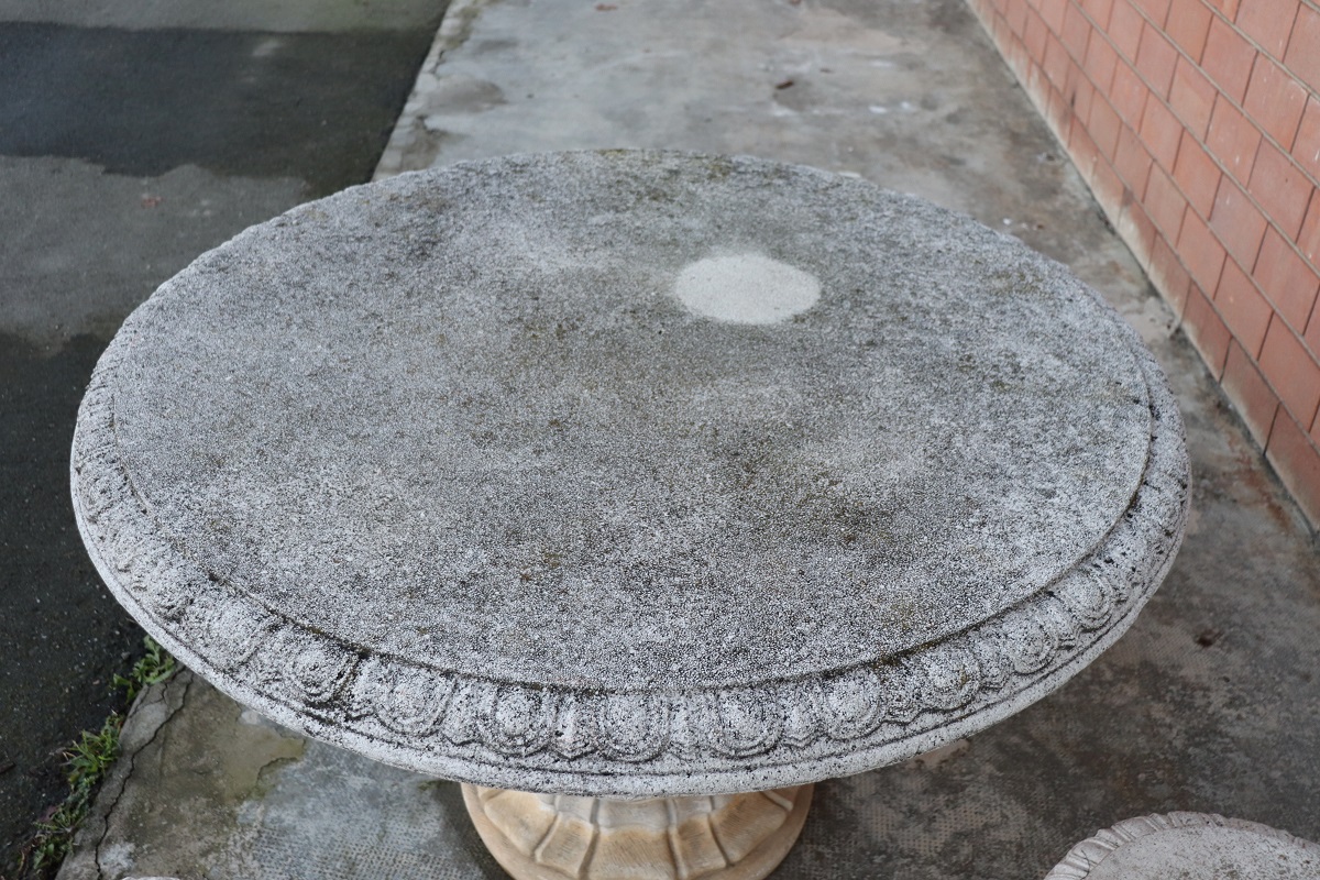 20th Century Round Garden Table and Stools