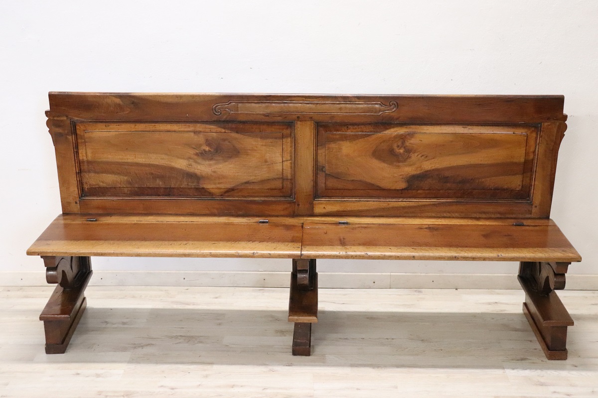 Early 19th Century Solid Walnut Bench