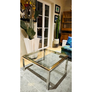 Jean Charles Brass & Chrome Coffee Table, 1970s