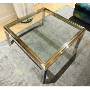 Jean Charles Brass & Chrome Coffee Table, 1970s