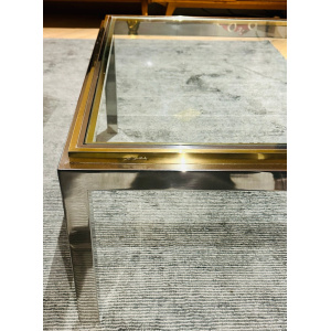 Jean Charles Brass & Chrome Coffee Table, 1970s