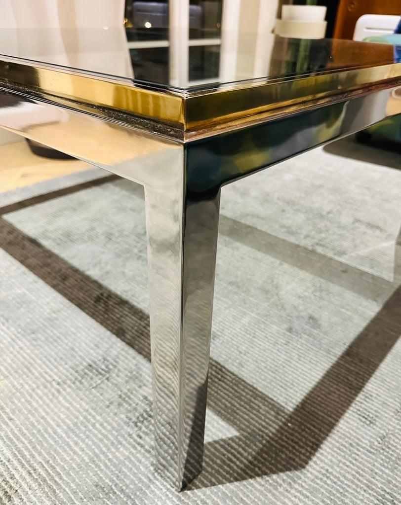 Jean Charles Brass & Chrome Coffee Table, 1970s