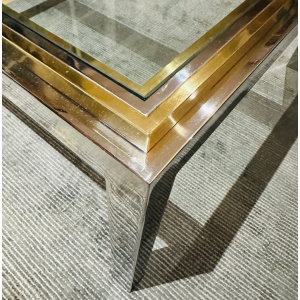 Jean Charles Brass & Chrome Coffee Table, 1970s