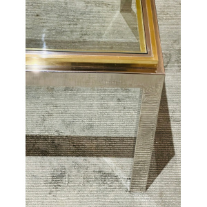 Jean Charles Brass & Chrome Coffee Table, 1970s