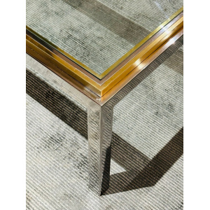 Jean Charles Brass & Chrome Coffee Table, 1970s
