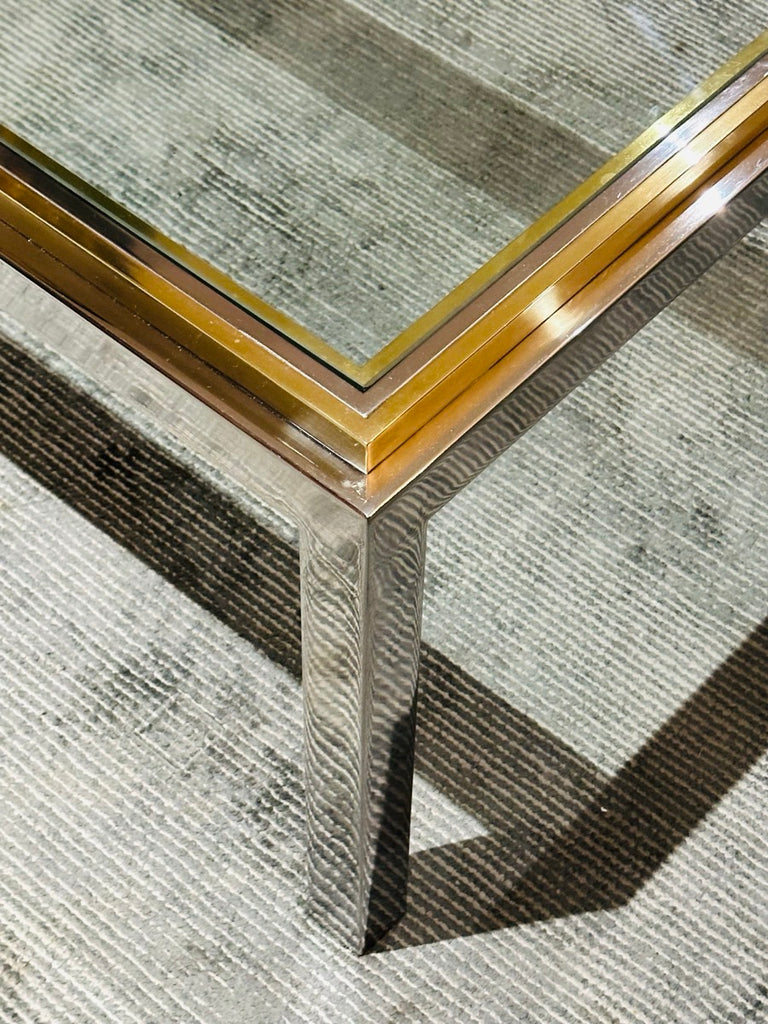 Jean Charles Brass & Chrome Coffee Table, 1970s