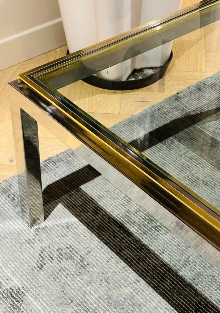 Jean Charles Brass & Chrome Coffee Table, 1970s
