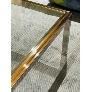 Jean Charles Brass & Chrome Coffee Table, 1970s
