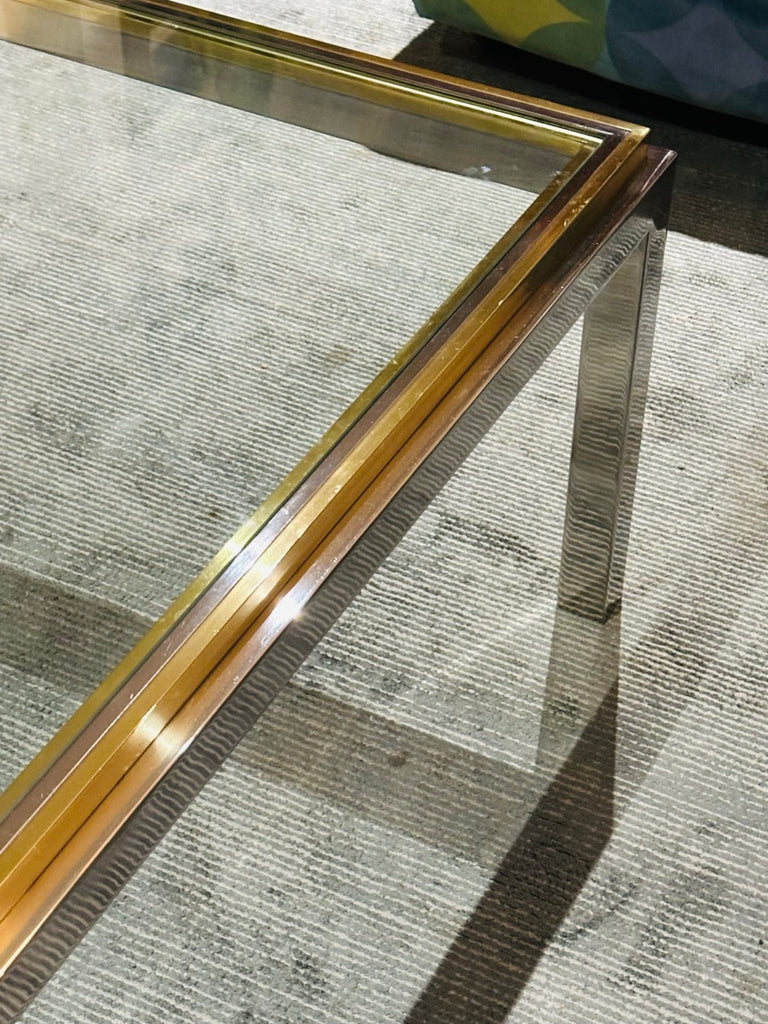 Jean Charles Brass & Chrome Coffee Table, 1970s