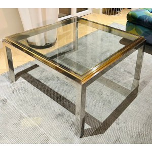 Jean Charles Brass & Chrome Coffee Table, 1970s