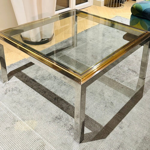 Jean Charles Brass & Chrome Coffee Table, 1970s