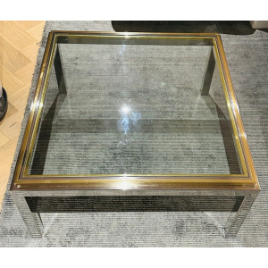 Jean Charles Brass & Chrome Coffee Table, 1970s