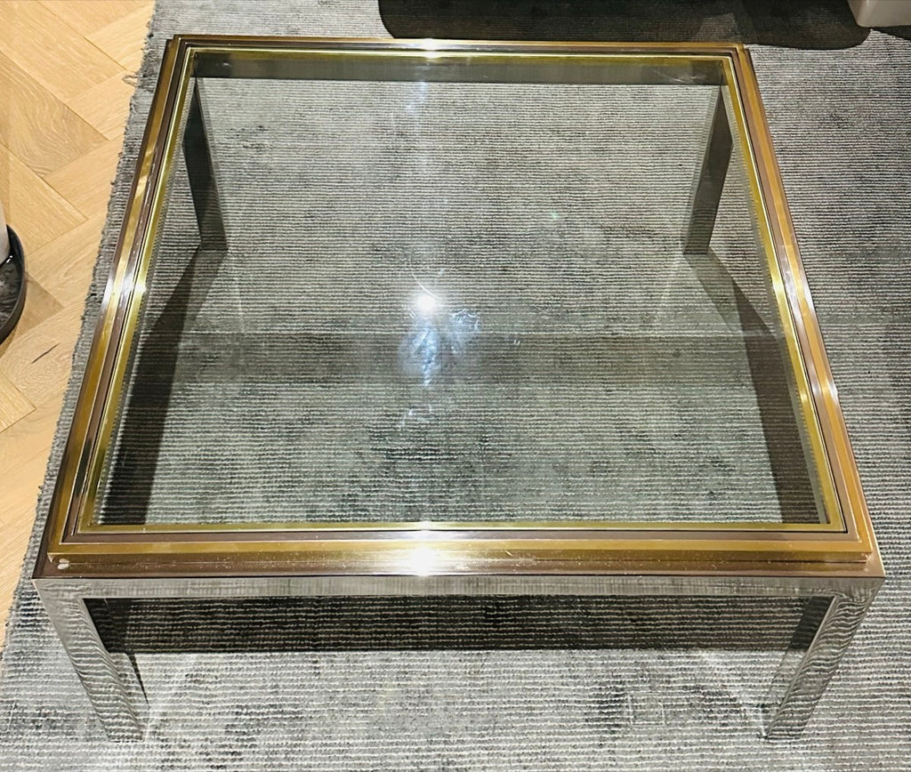 Jean Charles Brass & Chrome Coffee Table, 1970s